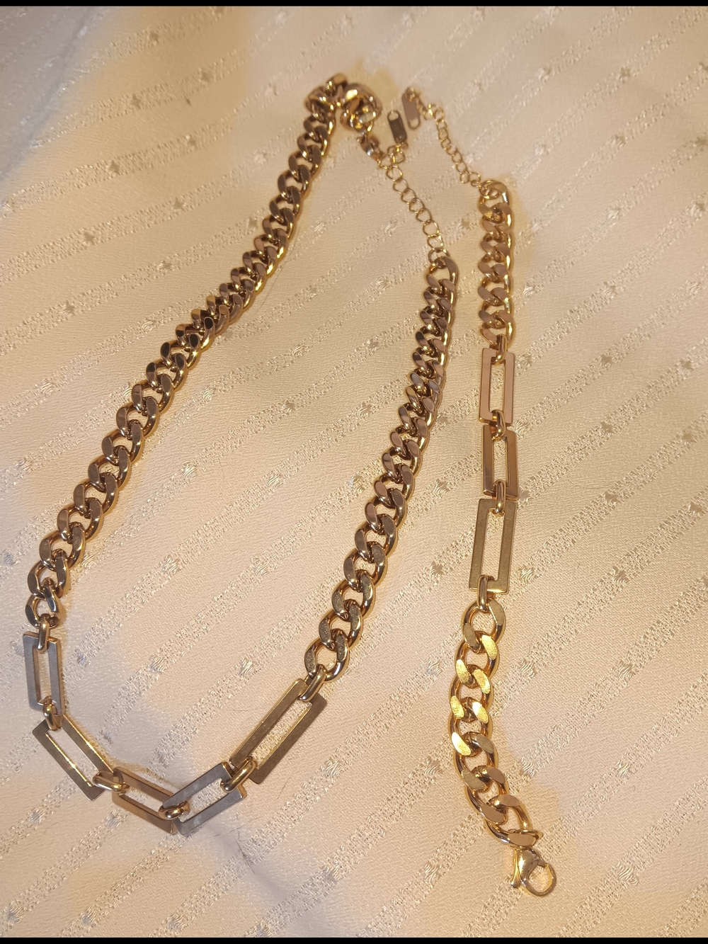 Gold plated necklace and bracelet set